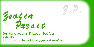 zsofia pazsit business card