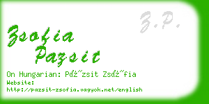 zsofia pazsit business card